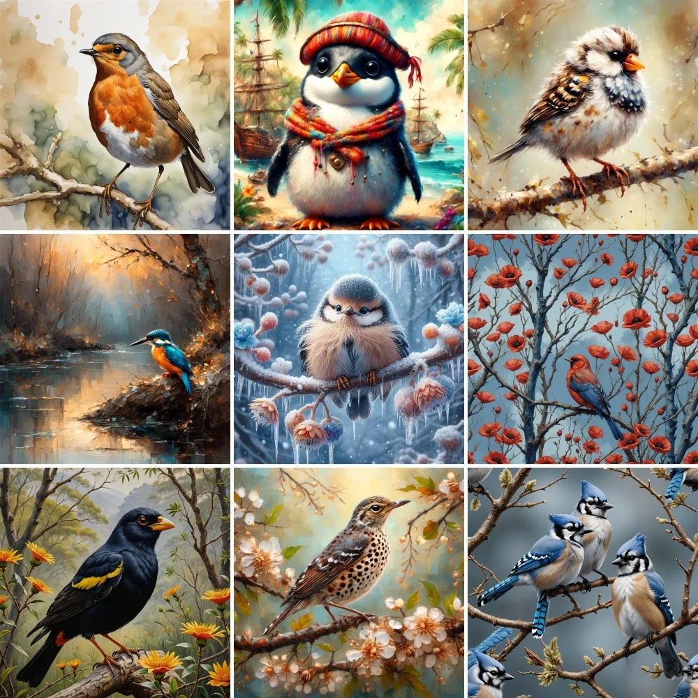 Art Craft Ideas For Adults - Peinture murale pour adultes, oiseau pingouin