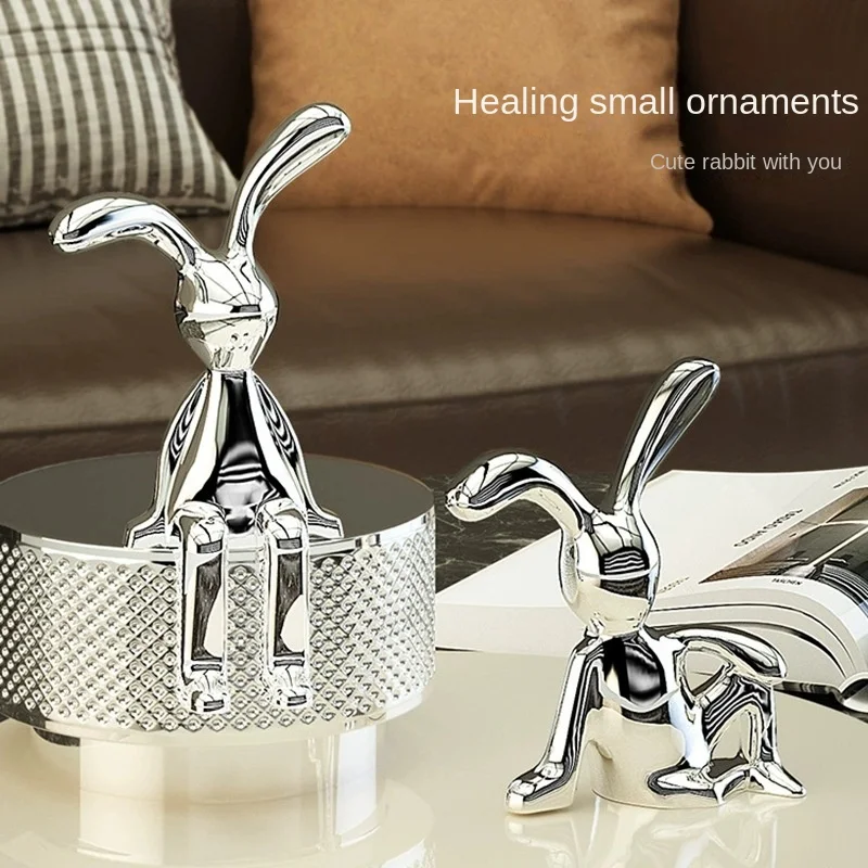 Art Craft Rabbit - Lapin localité et Argenté en Céramique,