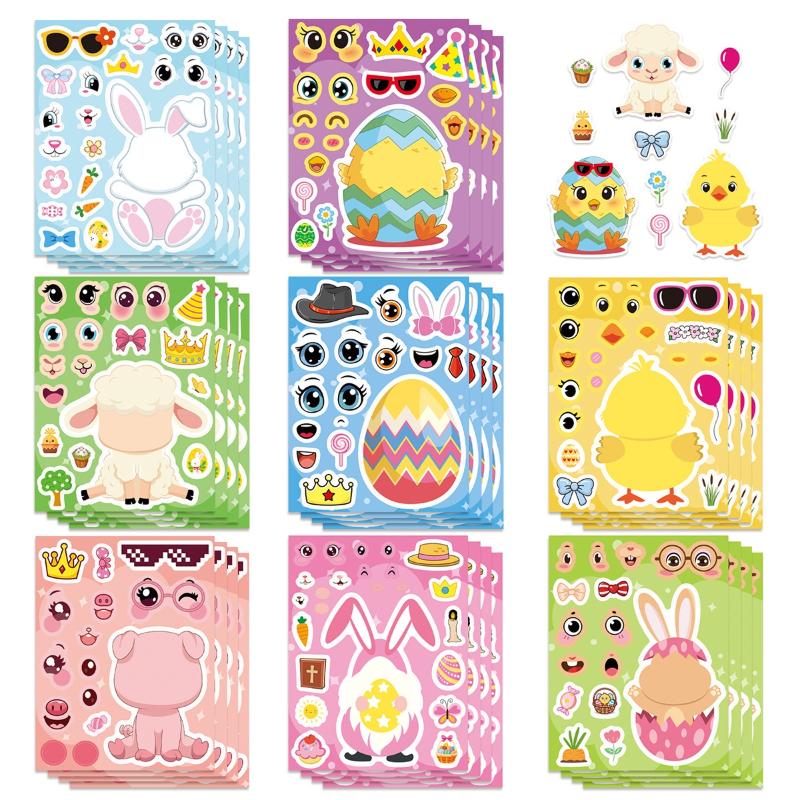 Art Craft Rabbit - Feuilles d'autocollants puzzle œufs de Pâques