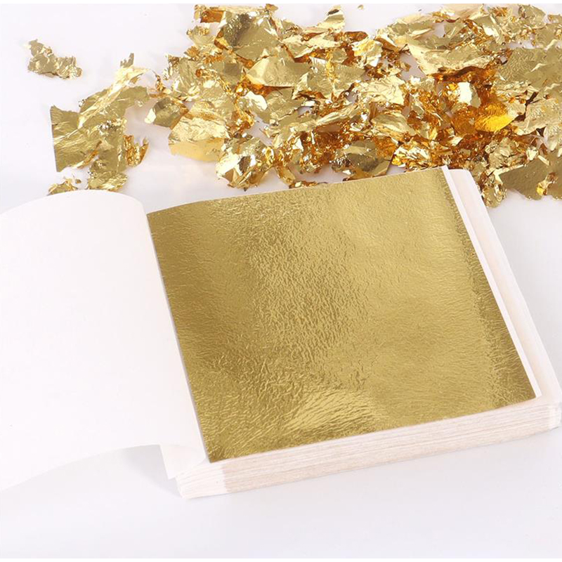 Art Craft Leaves - 200 feuilles de feuille d'or dorée,