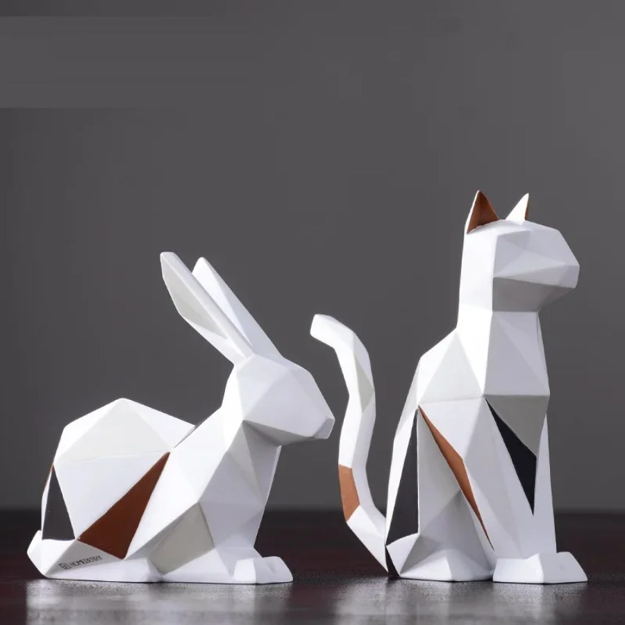 Art Craft Rabbit - Statues de lapin et de chat