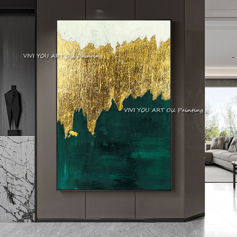 Painting Knife Palette - Peinture à l'huile abstraite émeraude peinte