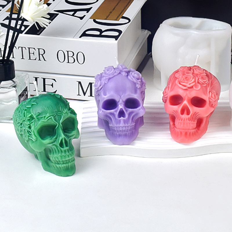 Art Craft Halloween - Moules à bougies en Silicone, crâne