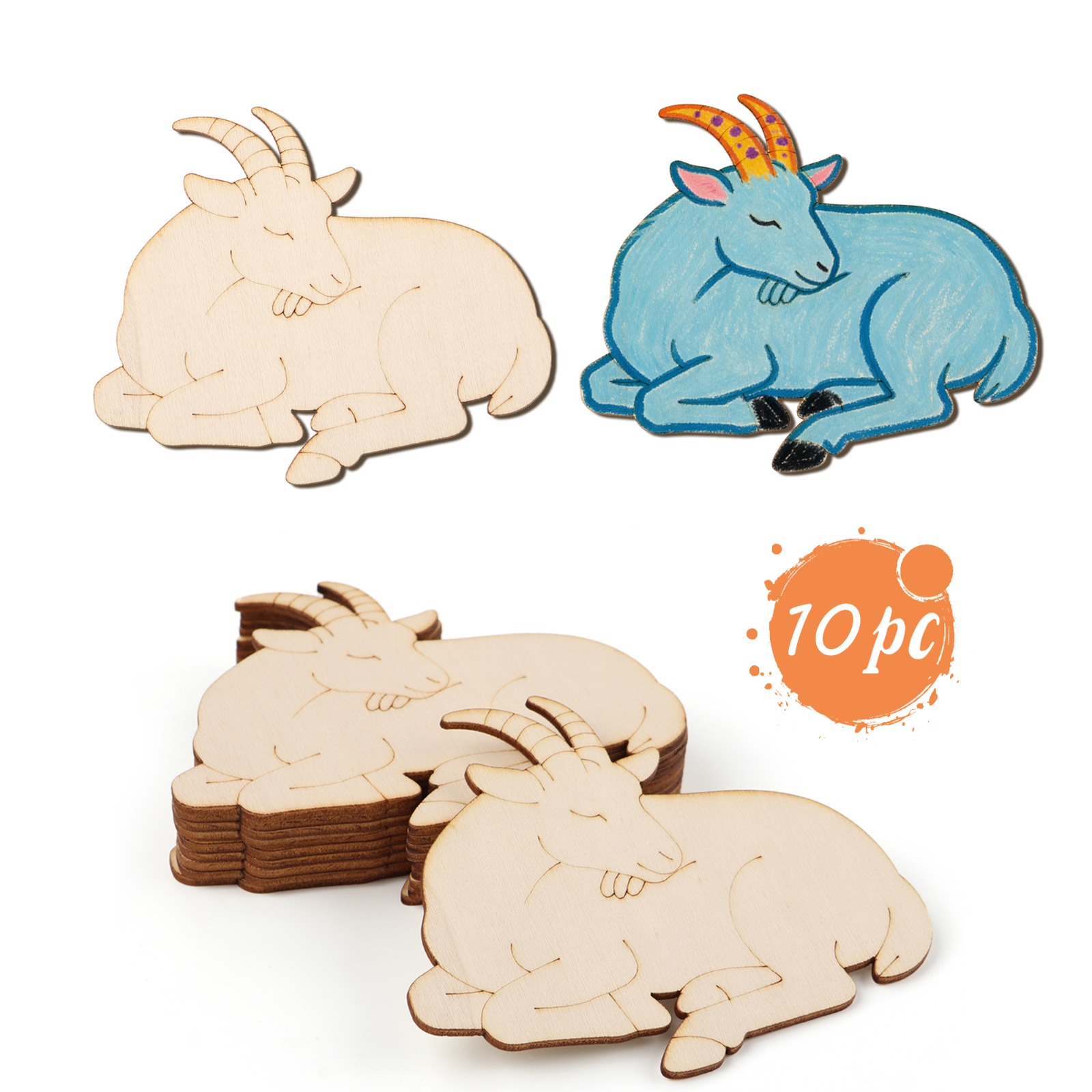 Art Craft Us - Lot de 10 ornements en bois