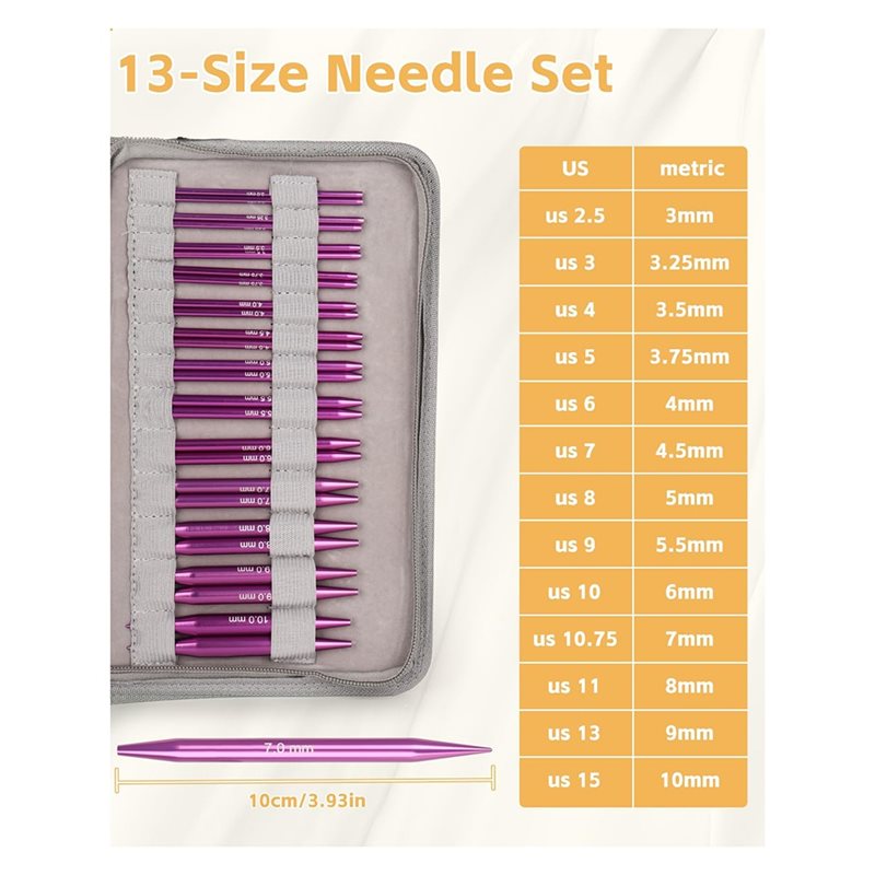 AT02-Étui en cuir inclus, ense - Knitting Needle Circular avis et prix