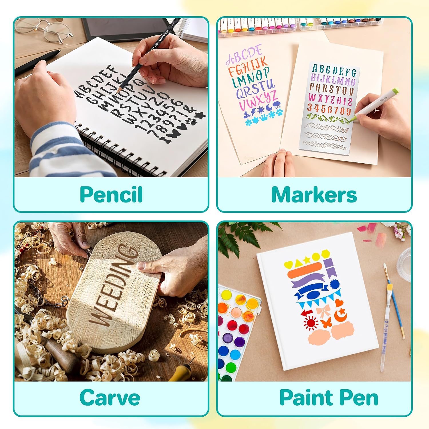 9 pochoirs en métal en forme d - Art Craft Journals avis et prix